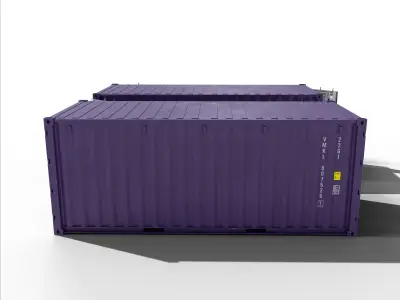 20ft Cargo Container Purple Low-poly 3D model