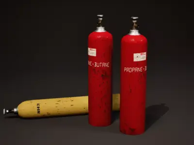 Gas Cylinder Pack Low-poly 3D model purchase