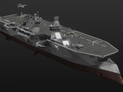 Futuristic landing assault ship 3D model