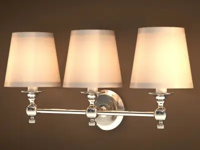 Triple Lamp Bracket Satin Nickel 3D model