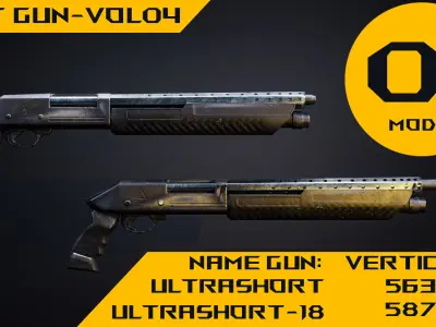 Gun -4 shut gun 3D mode -vol 04  Low-poly 3D model