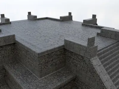 Mayan Temple Low-poly 3D model order