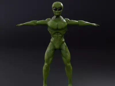 Chad Alien Low-poly 3D model