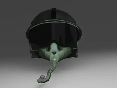 Flight helmet with oxygen 3D model
