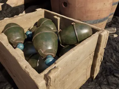 German WW2 M39 Frag Grenade 3D model