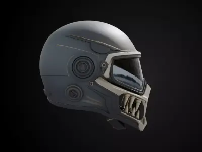 Stylized Interstellar Bounty Hunter Helmet - Orbit Enforcer 3D print model
