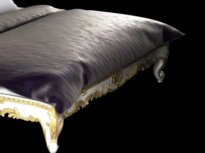 Venetian king gold decorated bed 3D model