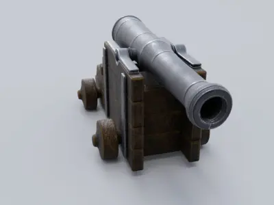 Low poly Cannon Low-poly 3D model Low-poly 3D model