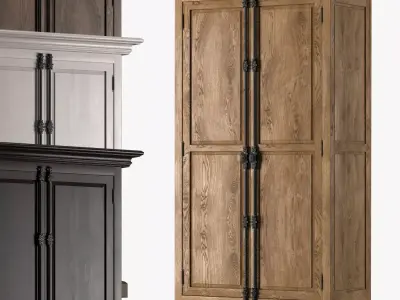 FRENCH PANEL DOUBLE-DOOR CABINET 3D model