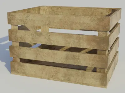 Old Fruit Crate - Low-poly PBR Low-poly 3D model