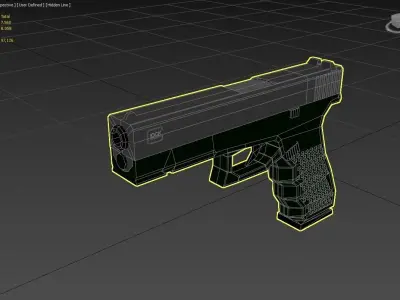 Glock LOWPOLY gun Low-poly 3D model