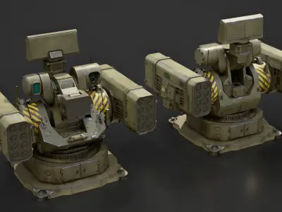 Modular Turret 3d model Low-poly 3D model