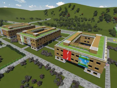 Commercial Building Low-poly 3D model purchase