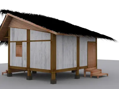 Sundanese traditional Suhunan Badak Heuay Low-poly 3D model