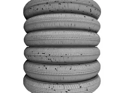 Car Tyres Workshop 3D Model 3D print model