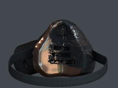 Gas mask helmet 3d model scifi Low-poly Low-poly 3D model Low-poly 3D model 12