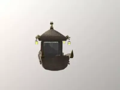 Ancient Chinese Fantasy House Boat 3D Model 3D model
