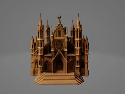 Gothic Cathedral 3D Model 3D model