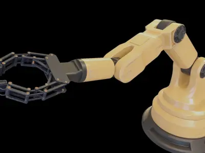 Industrial robot arm Low-poly 3D model buy