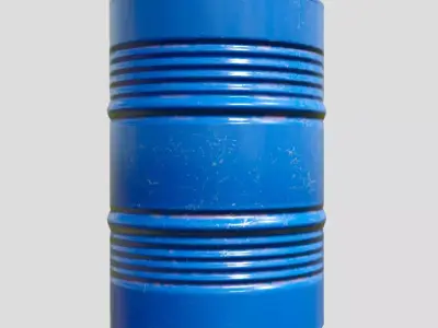 barrel metal blue Low-poly 3D model