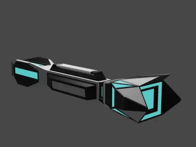 Plasma cannon Low-poly 3D model
