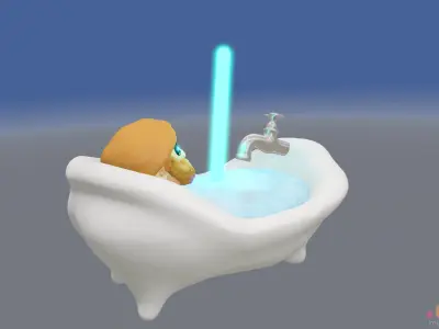 Kenobi Fun with LightSaber 3D model