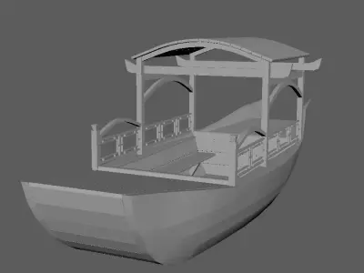 A Boat chinese Free low-poly 3D model