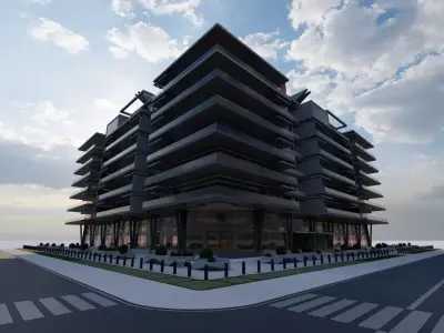 Hotel building 3D model