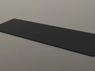 PBR Yoga Mat - Black Low-poly 3D model