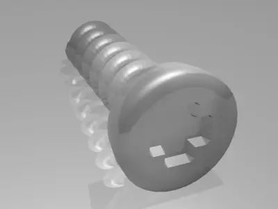 Screw silver spiral Free 3D model