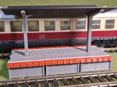 Double Edge Platform Roof1 1-87 FDM color 3D print model