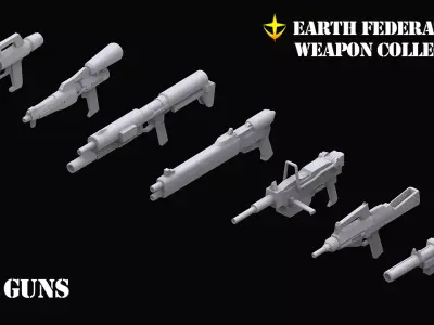 Gundam Earth Federation Guns 3D model