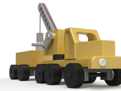 Mountable crane truck Low-poly 3D model