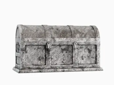 Metal Treasure Chest 02  Low-poly 3D model
