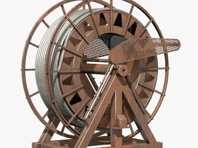 Rusty Metal Wheel Industrial Equipment 3D model