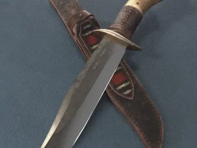 Hunting Knife Low-poly 3D model purchase