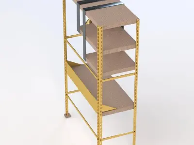 Scaffale D Arte Brass Desk 3D model