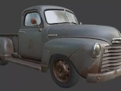 Vintage Rusty Pickup Truck 3D Model 3D model 32
