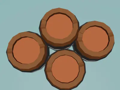 Low Poly Barrel 3D Model Low-poly 3D model