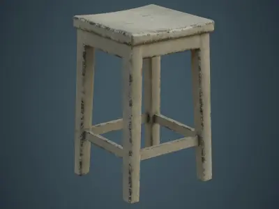 Stool 1D Low-poly 3D model
