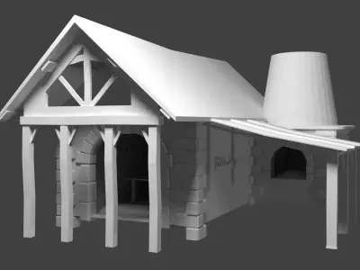 Medieval Forge Game Ready Low-poly 3D model