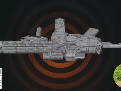 Tactical Cyberpunk SMG 3D model