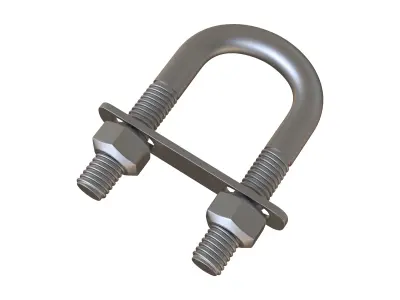 U-Bolts 3D Model steel shackle 3D model