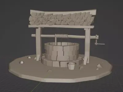 Low Poly Well water Low-poly 3D model