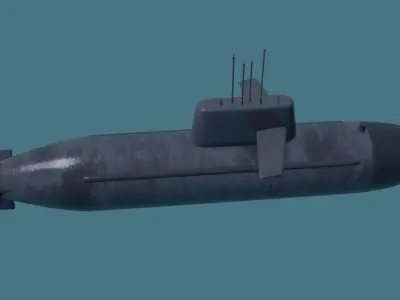 Submarine Low-poly 3D model