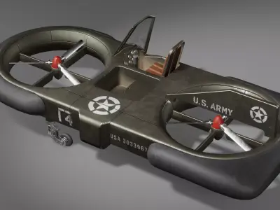 Chrysler VZ-6 - The Flying Jeep Low-poly 3D model
