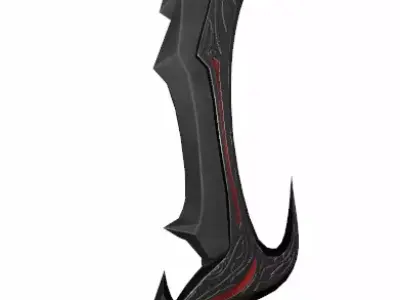 Dark knife 3d game model low poly Low-poly 3D model
