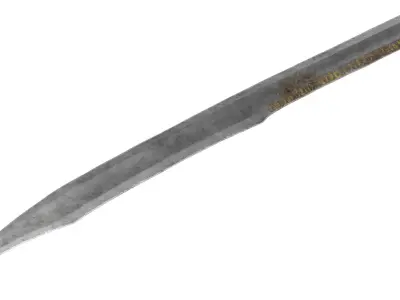 Falchion medieval sword Low-poly 3D model
