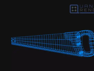 HandSaw 001 Low-poly 3D model