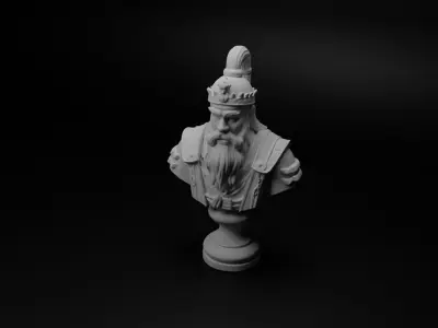 Mongol Shaman Warrior Bust Chess 3D print model purchase